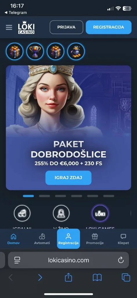 Loki mobilni zaslon 1
